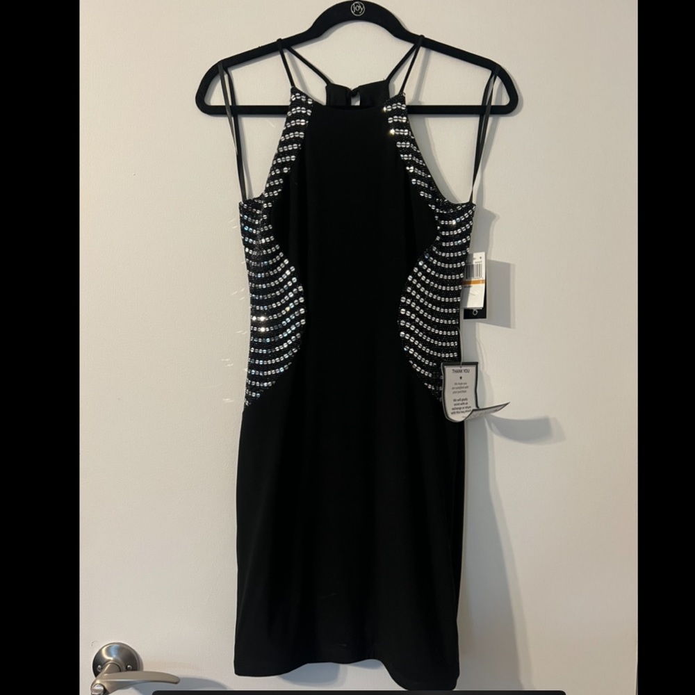 Black and silver cocktail dress